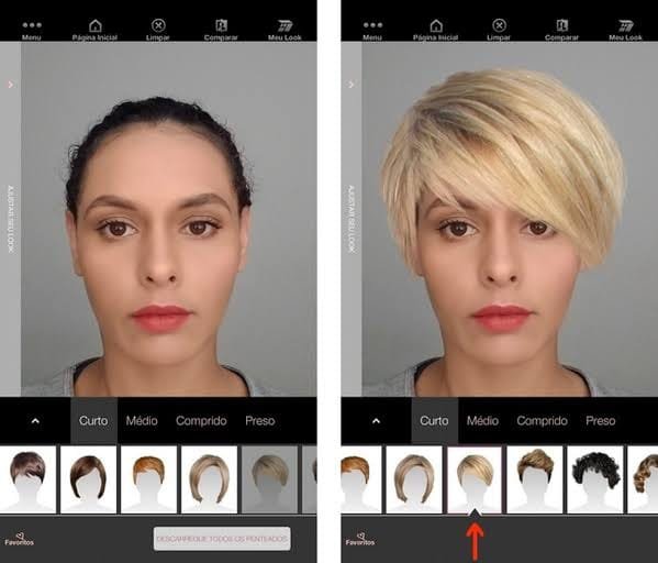 Aplicativo Simular corte de cabelo
